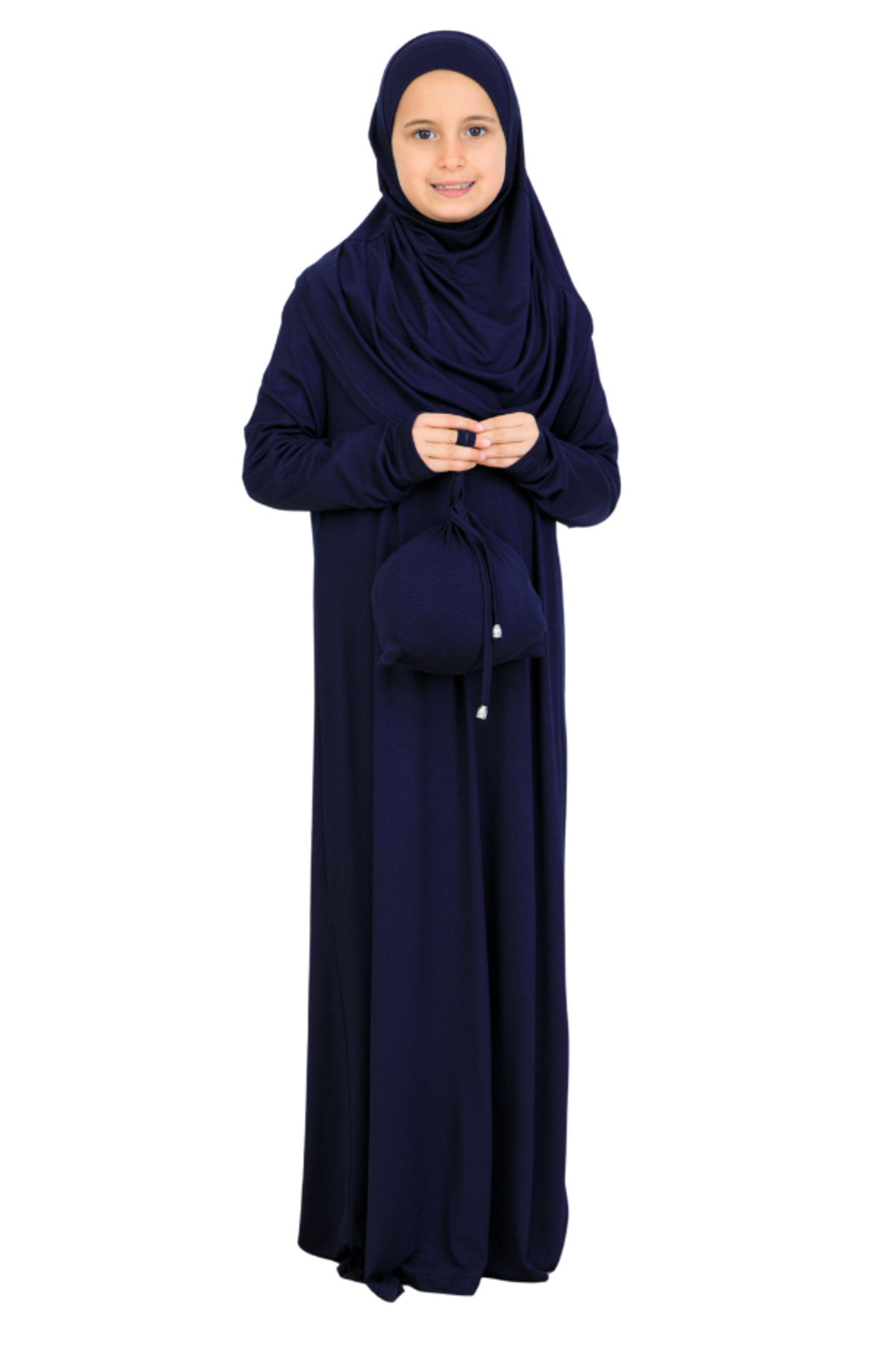 Modish Group Kız Çocuk Namaz Elbisesi – Yumuşak Viskon Giyim Abaya & Hijab + Çanta Seti