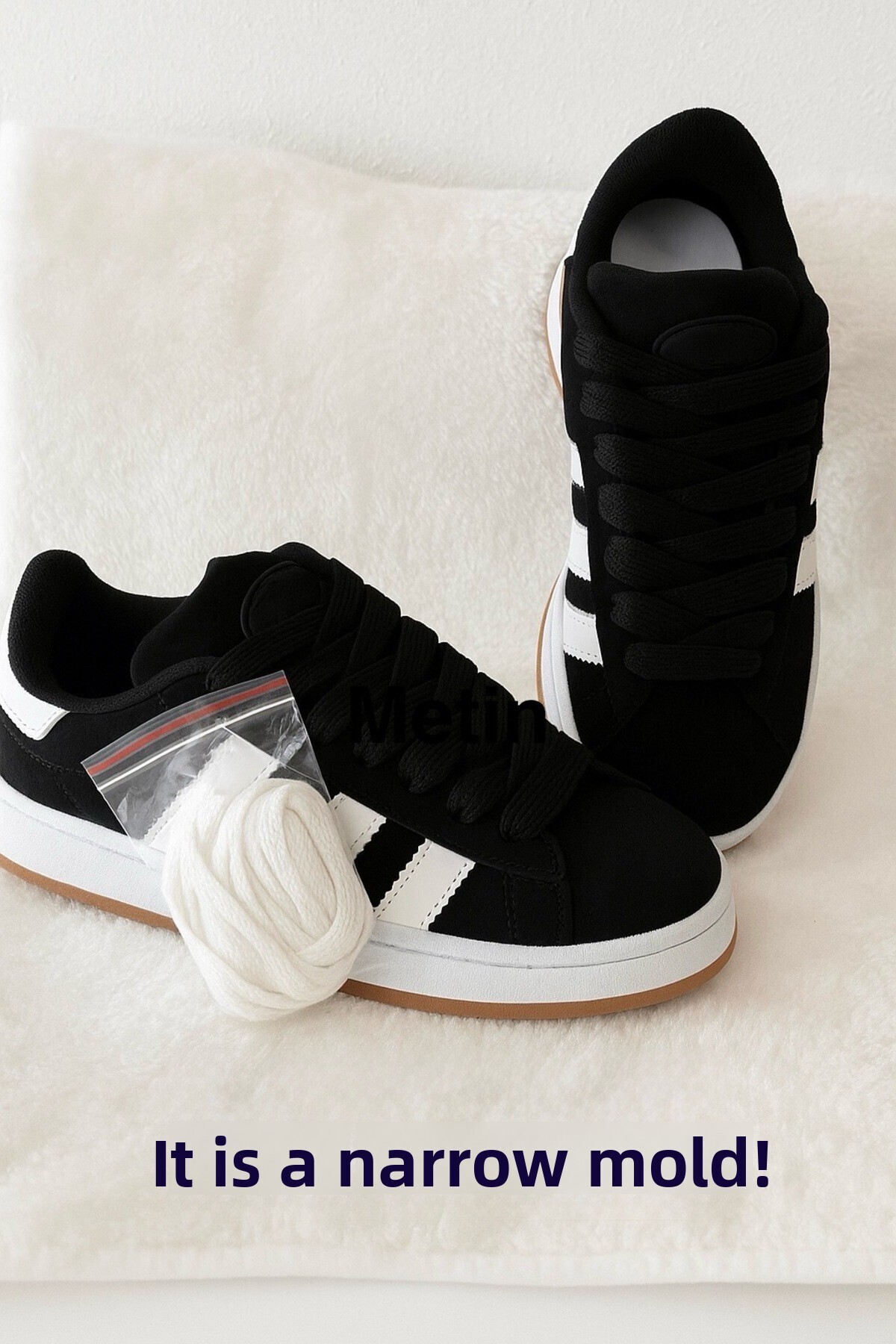 Campus Pantofi negri pentru femei, talpă ortopedică anti-alunecare