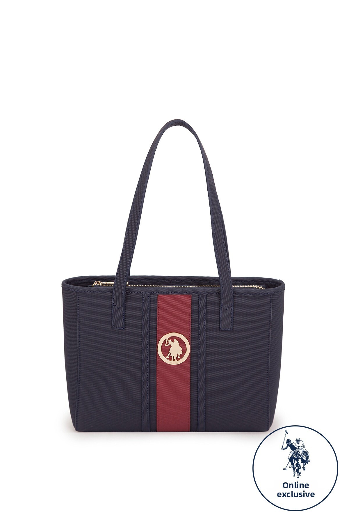 U.S. Polo Assn. Us8029 Model Women's Shoulder Bag - Navy Blue and Claret Red