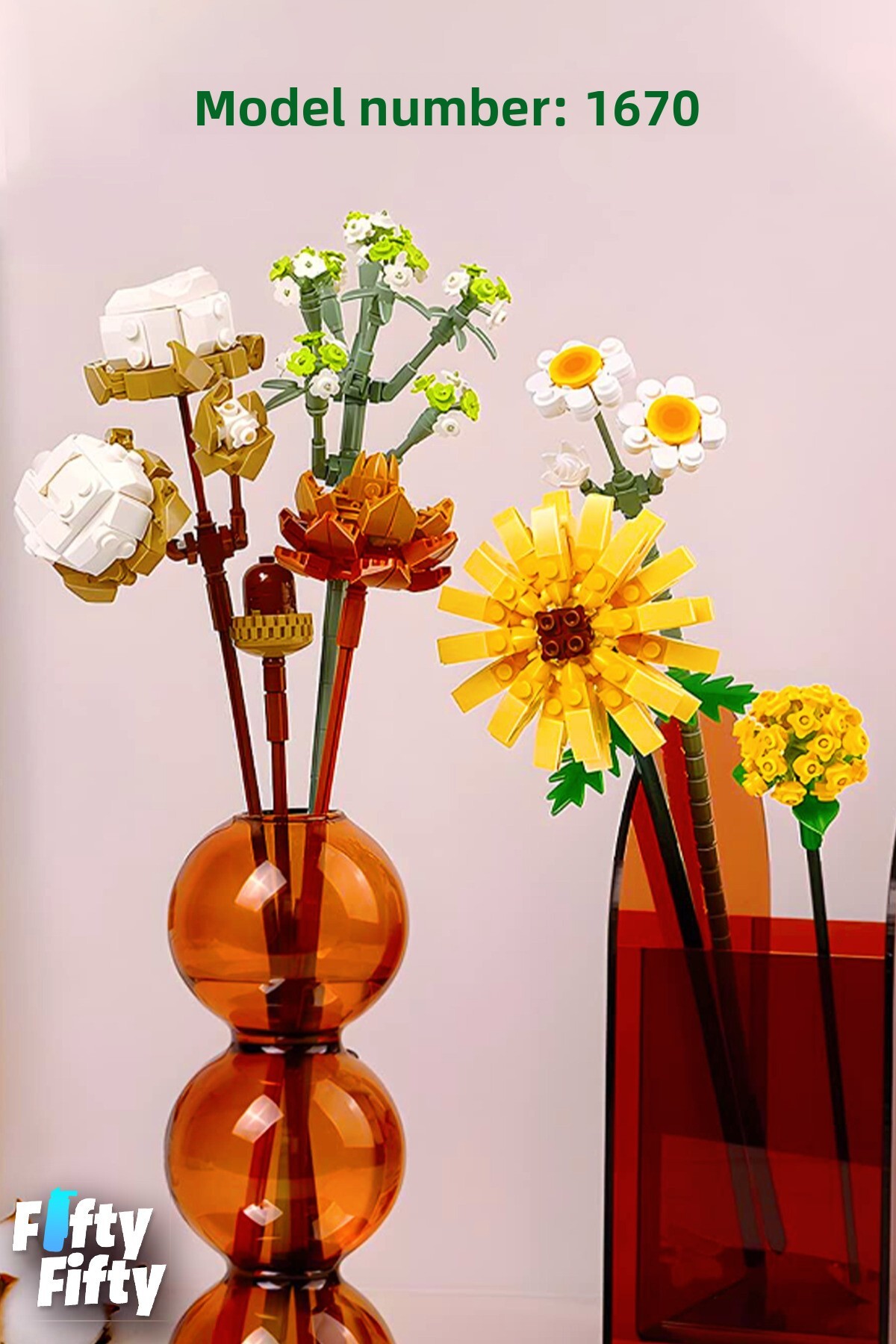 بسته گل تزئینی و کلکسیونی لوژ ۶۴۶ تکه، ست ساخت مدل گل FFFLZ-1670