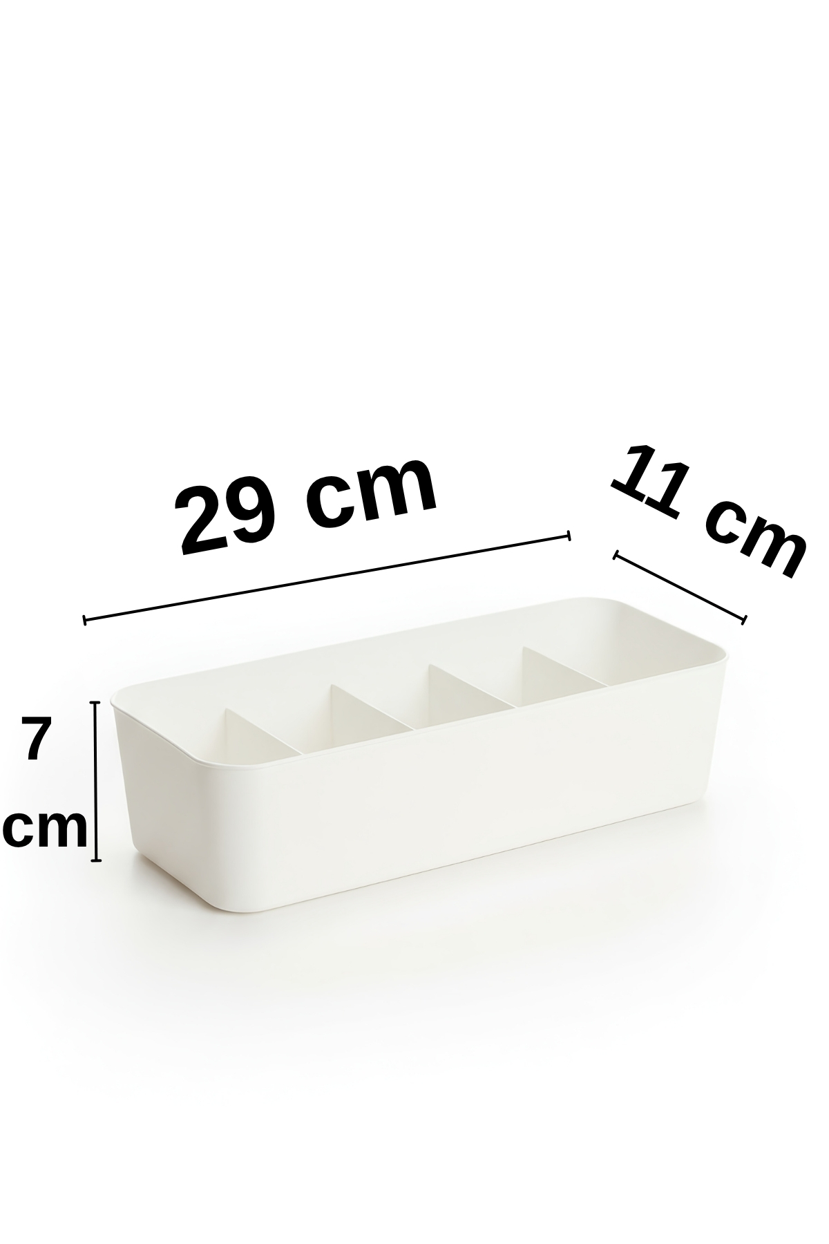 Mikasso SPLIT 5 Bölmeli 2 Adet Dolap İçi Düzenleyici Takı, Toka, Çorap, İç Çamaşırı Organizeri - Beyaz Plast fotoğrafı 3 (önizleme)