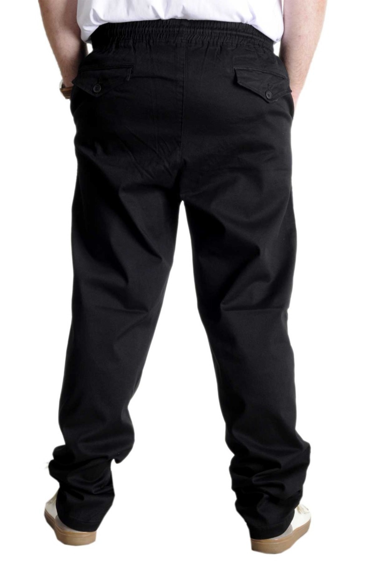 ModeXL Mode Xl Büyük Beden Pantolon Gabardin Kargo Düz Paça Jogger Doğa 21928 Siyah görsel 5