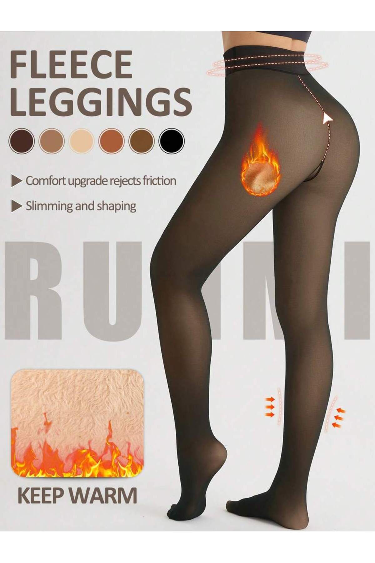 Bernato WinterFit Siyah Toparlayıcı Peluş Astarlı Termal İçlik Tayt