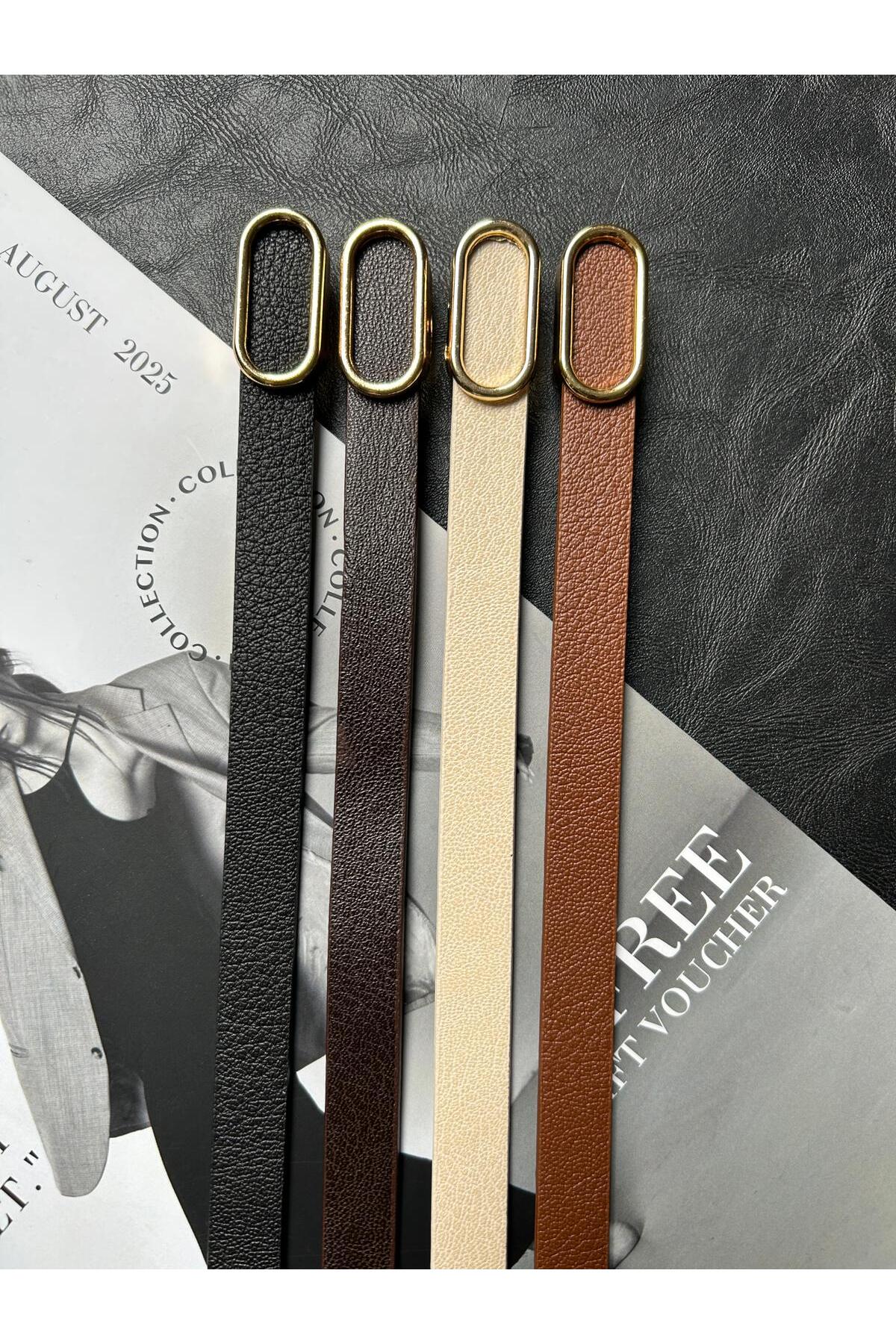 4-Piece Women's Gold Buckle Belt Waist Belt Jacket Belt Dress Belt Pants Belt