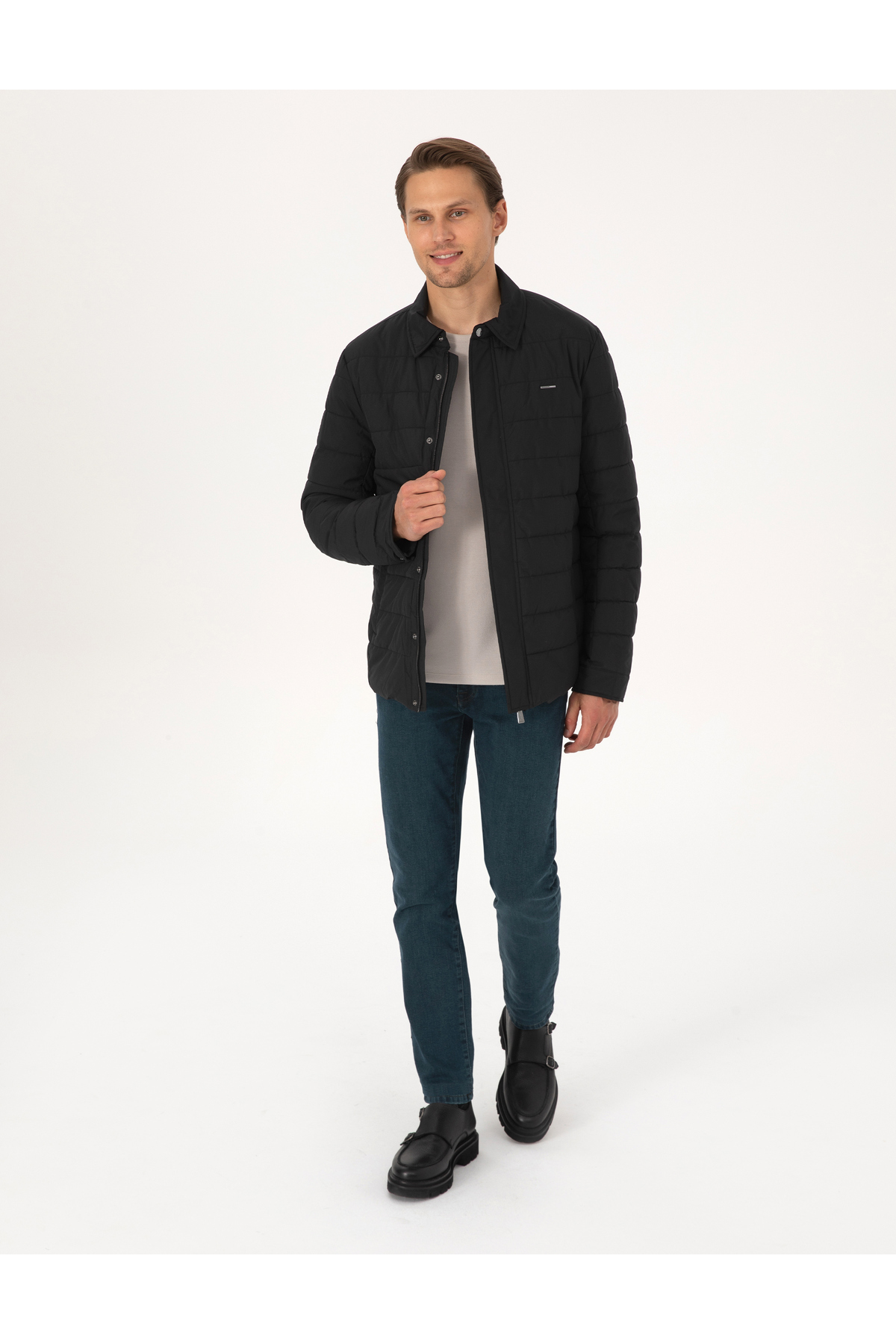 Pierre Cardin Siyah Gömlek Yaka Mont 50313938-VR046 görsel 4