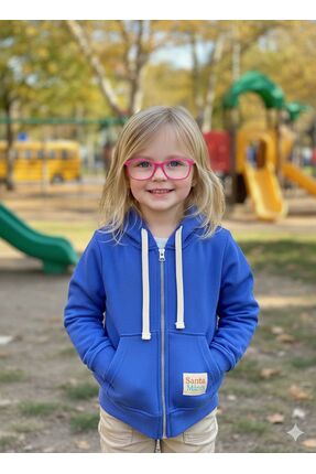 SANTA MİNO Kız Erkek Çocuk Rahat Günlük Fermuarlı Kapüşonlu Sweatshirt