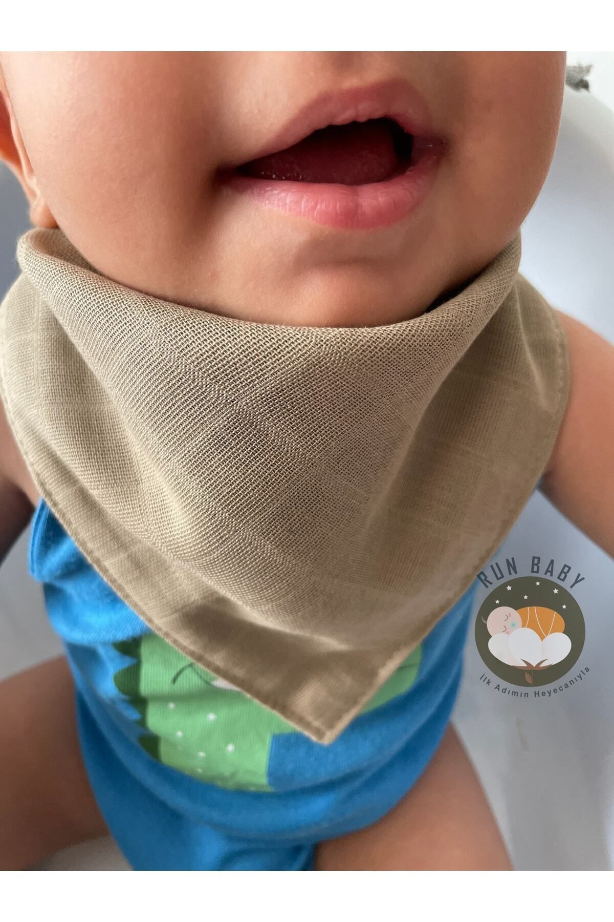 runbaby Müslin Kumaş Çıtçıtlı Bebek Salya Önlük & Fular (4 ADET) fotoğrafı 6 (önizleme)