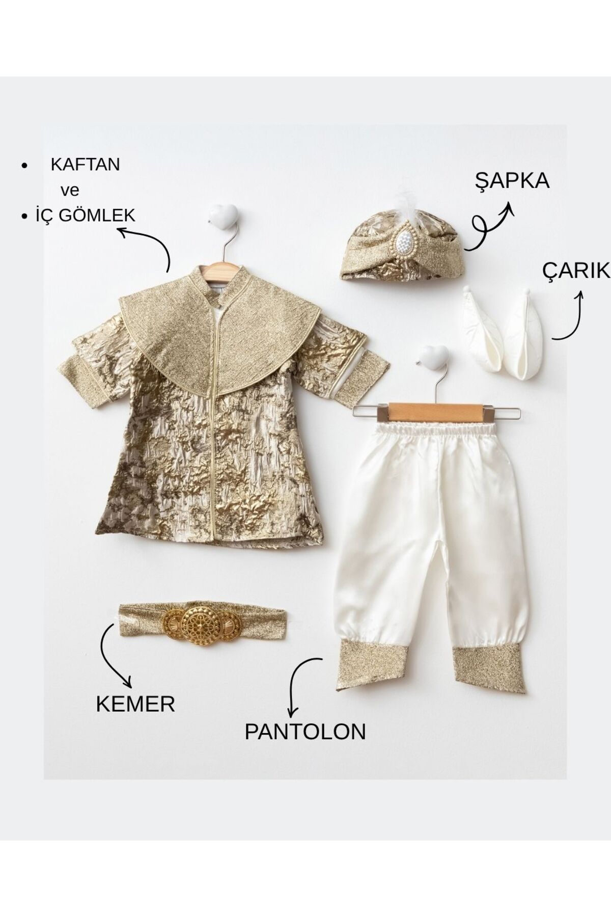 Harry&Millie Bebek sünnetlik mevlüt takım altın kemerli 6 parça fotoğrafı 5 (önizleme)