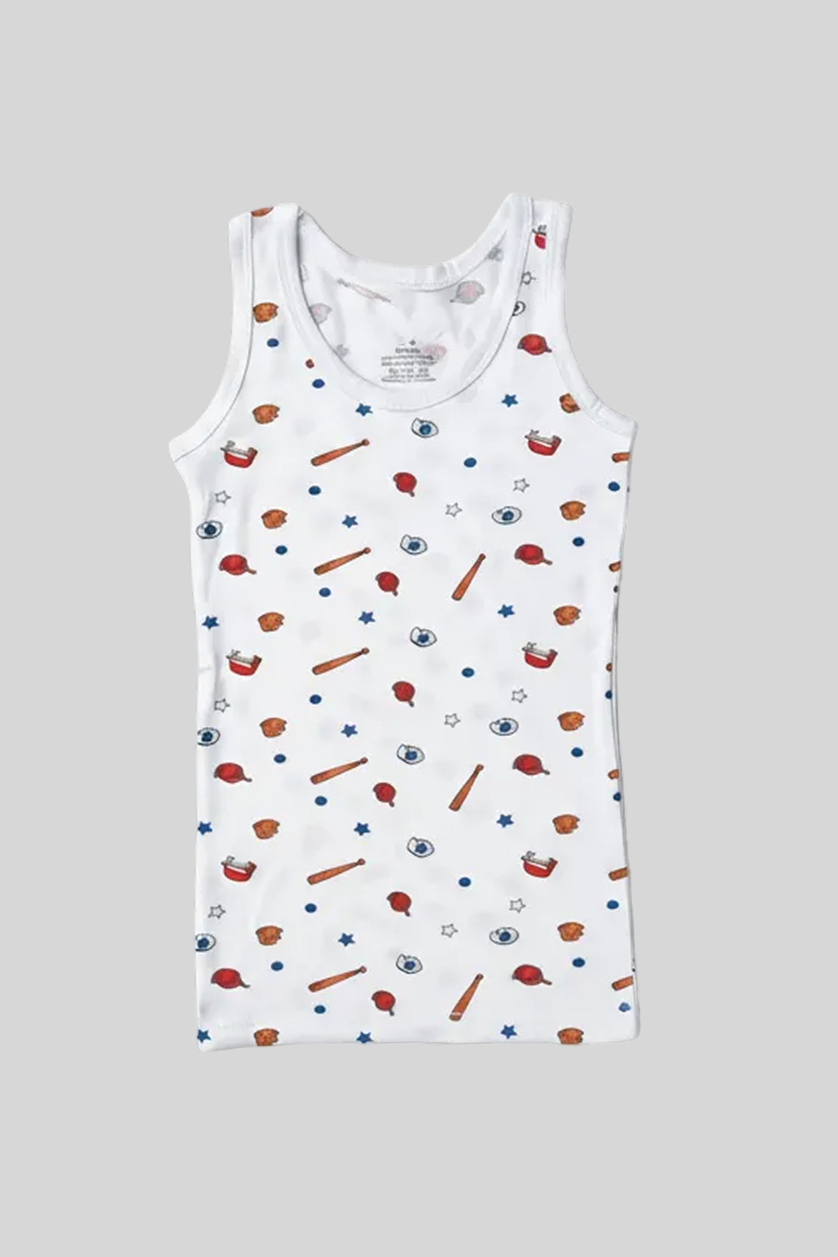 Defne Baby Erkek Çocuk Pamuklu Beyzbol Desenli Atlet Boxer İç çamaşır Takımı fotoğrafı 2 (önizleme)