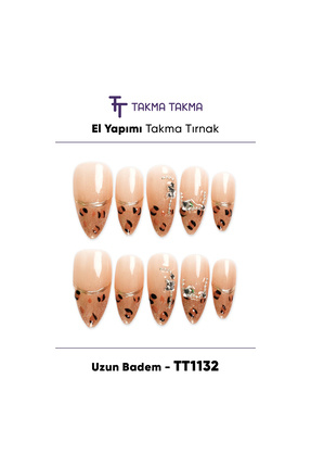 Takma Takma 10'lu Ten Uzun Badem TT1132 Tekrar Kullanılabilir El Yapımı Prote...