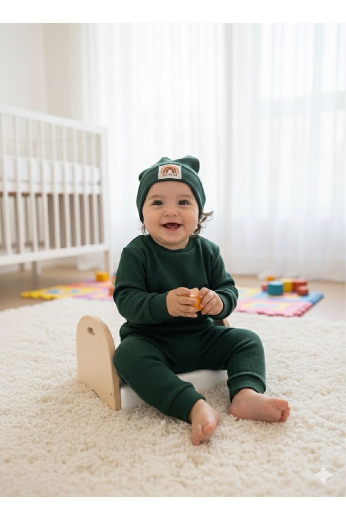 BAHNUR Bebek Çocuk Bereli Alt Üst Unisex Takim Set Kreş Eşofman Takim fotoğrafı 2 (önizleme)