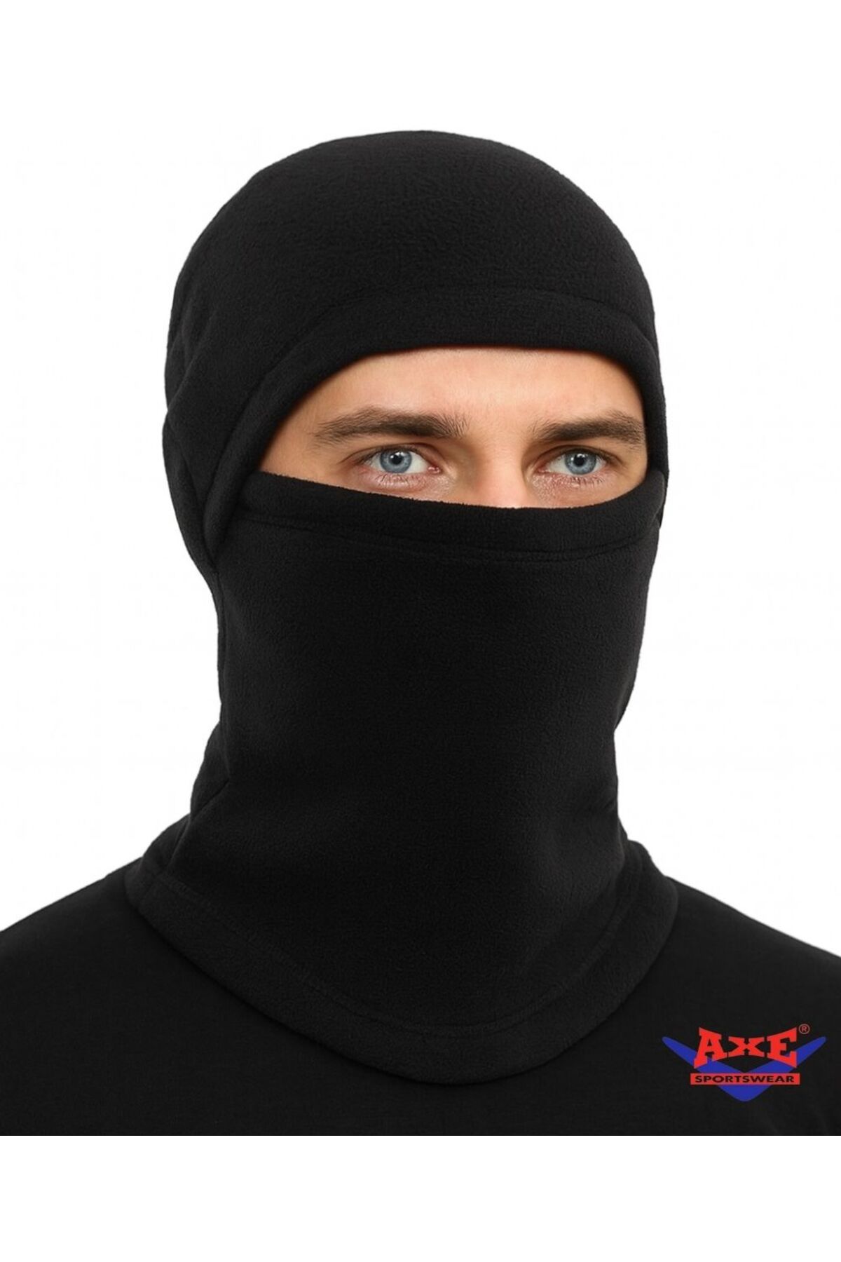 AXE SPORTSWEAR Siyah Ynisex Kışlık Termal Polar Kar Maskesi Balaclava Kayak Motorsiklet Motorcu Kask Bere görsel 2