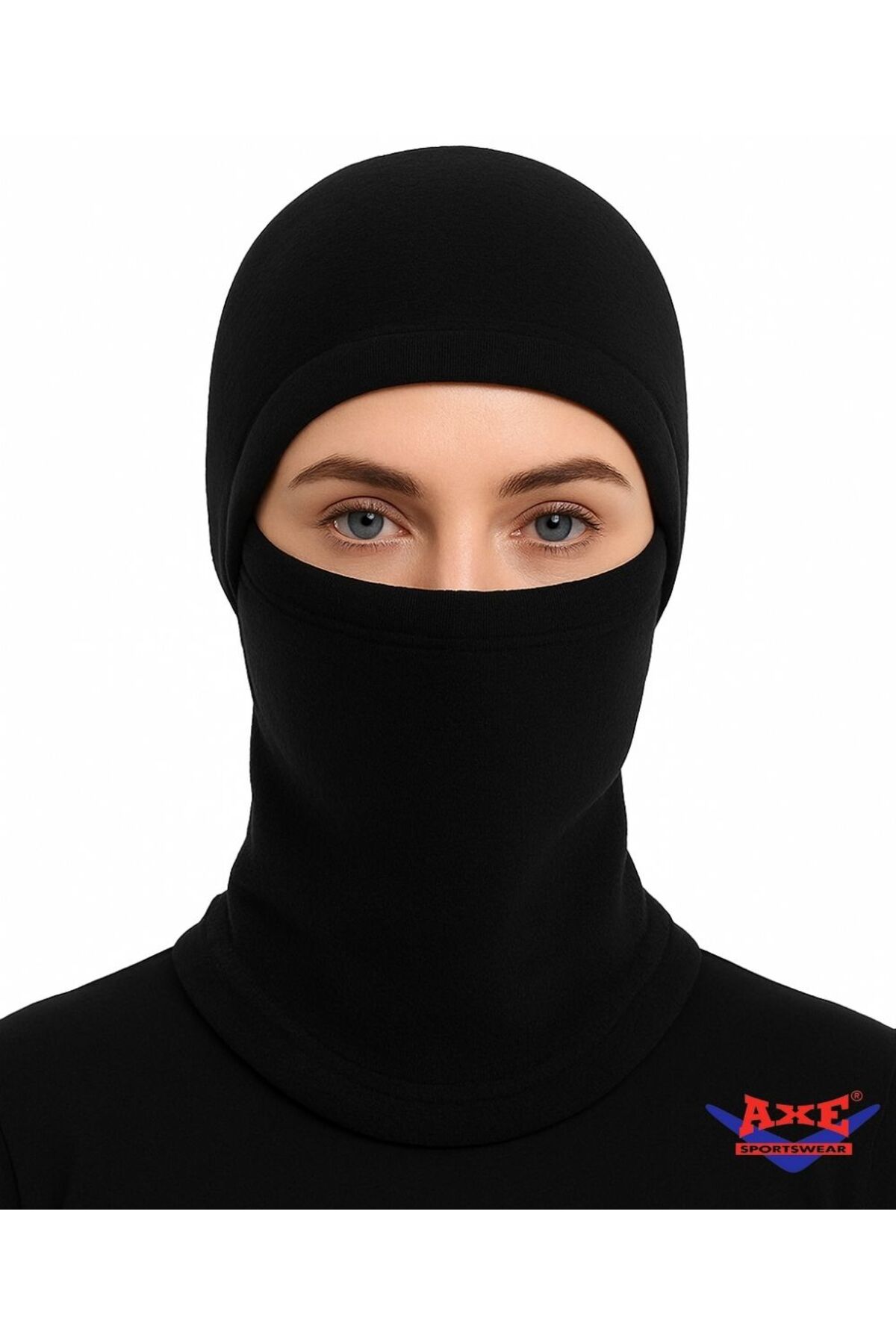 AXE SPORTSWEAR Siyah Ynisex Kışlık Termal Polar Kar Maskesi Balaclava Kayak Motorsiklet Motorcu Kask Bere görsel 3