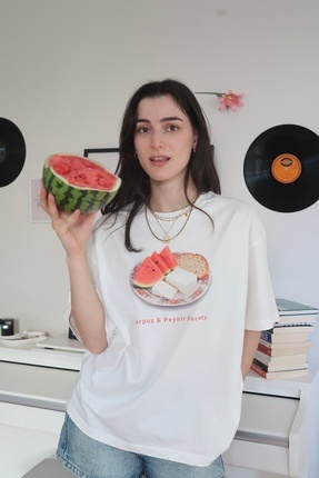 Moide %100 Pamuk Bisiklet Yaka Boxy Fit Unisex Kısa Kollu T-shirt
