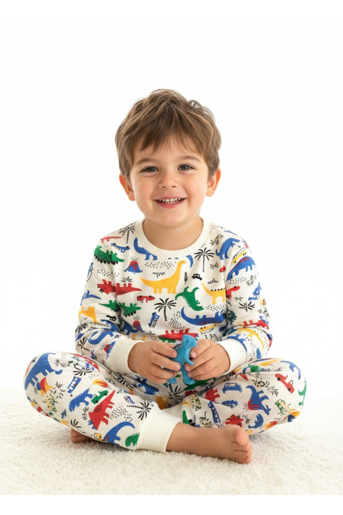 Arya Nisa Kids Boy's Colorful Dinasor Figure Seasonal Pjamas Set
