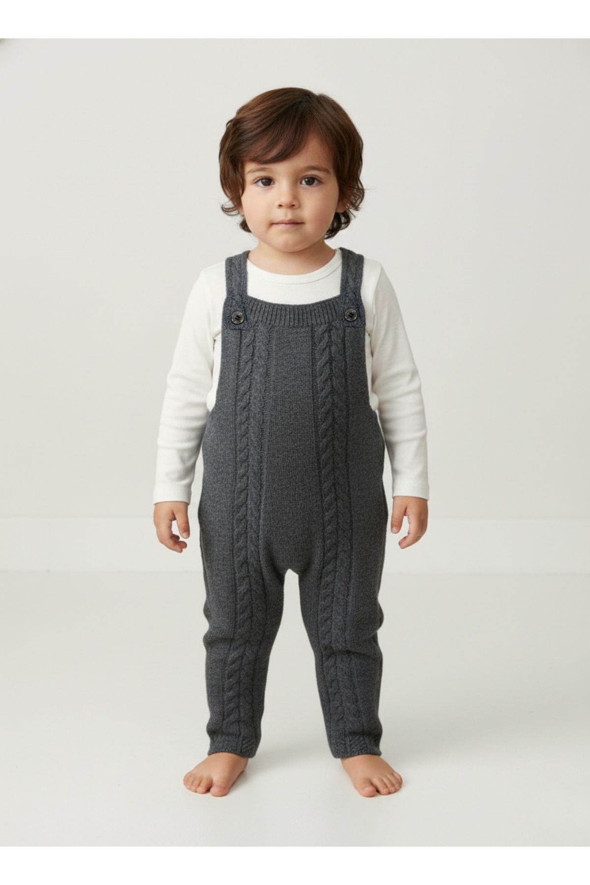Cloudy Kids Unisex Kız-Erkek Bebek Triko Salopet fotoğrafı 2 (önizleme)