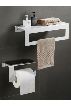 TASAGRAM Metal Banyo Havlu Askılığı Ve Tuvalet Kağıdı Askılığı 2'li Set
