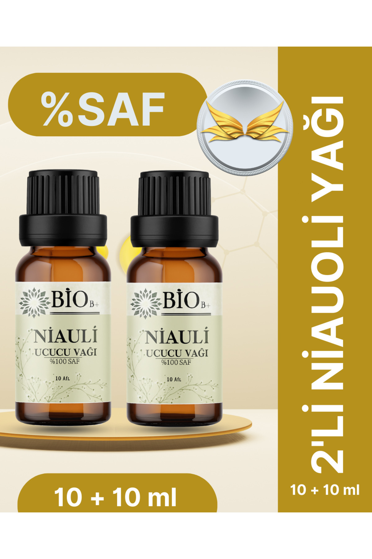 BioB+ 2'Lİ SET %100 Saf Niaouli Uçucu Yağı VEGAN – 10 ml Hassas Bölge Koku Giderici | Nioli Yağı