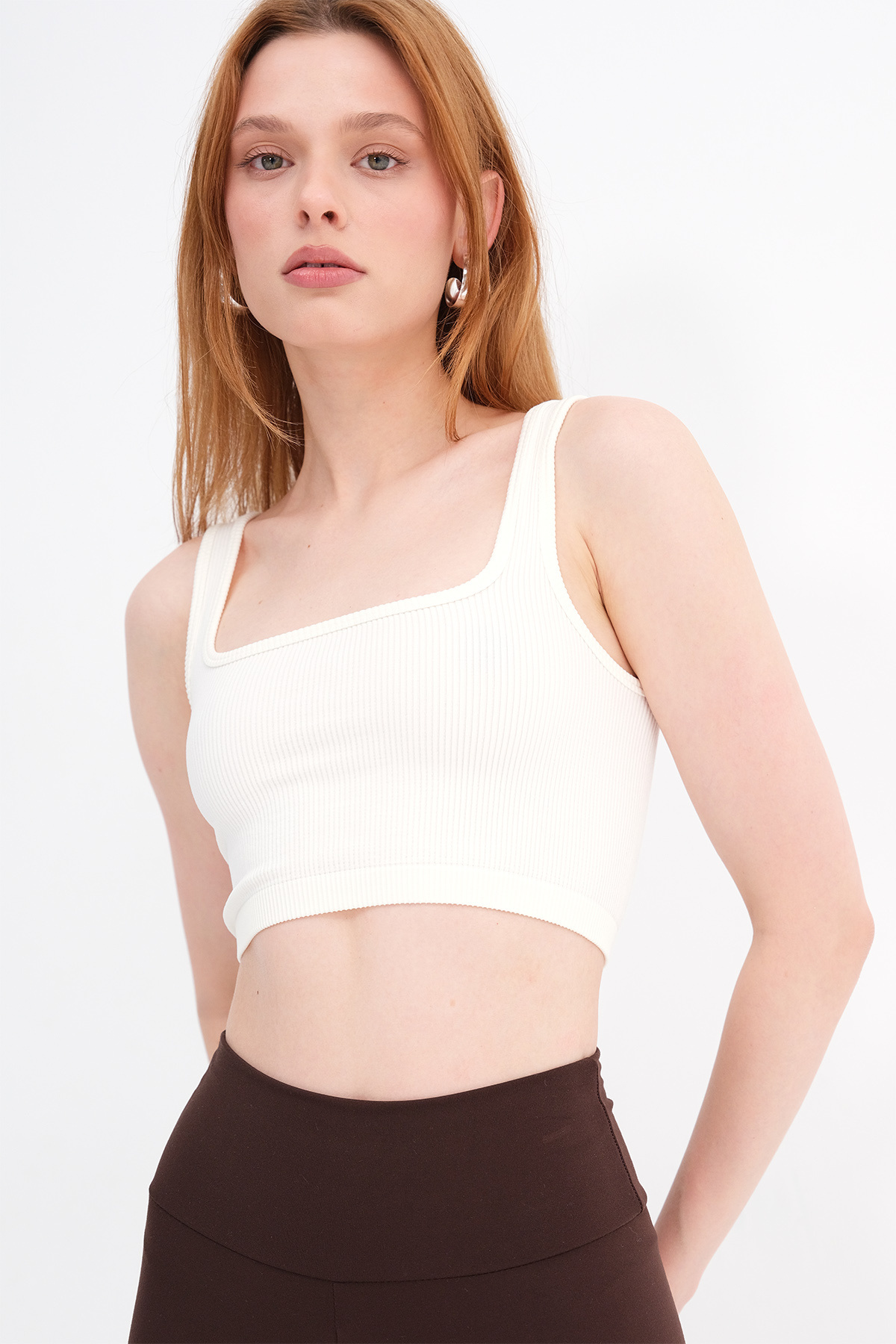 Addax Kare Yaka Seamless Crop Atlet A0187-L5 görsel 2
