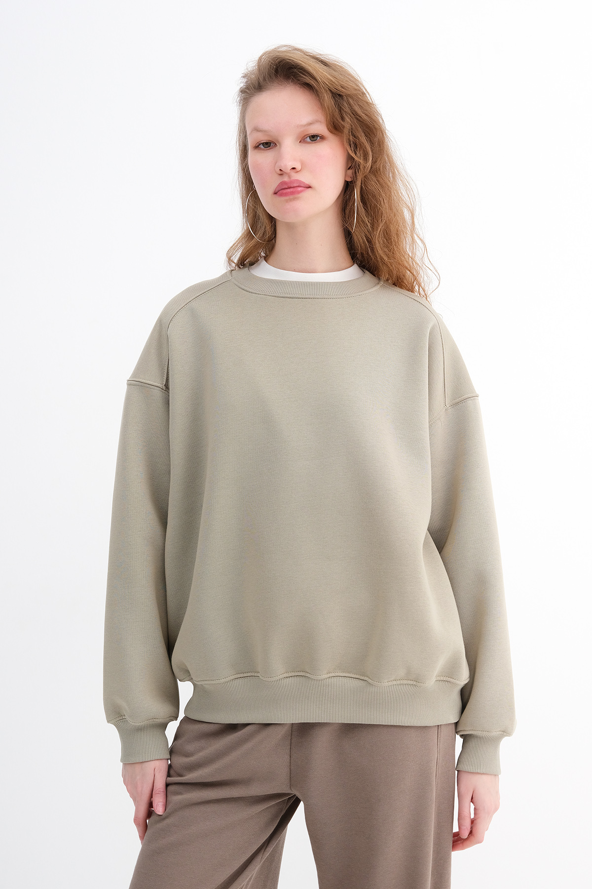 Addax Şardonlu Basic Sweatshirt S3408-K11 görsel 5