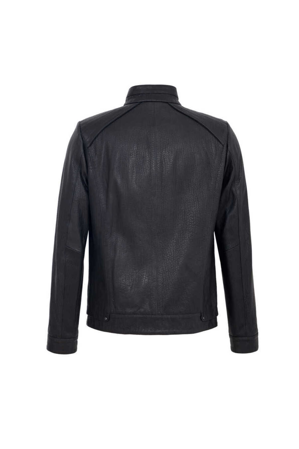 Tergan  Siyah Hakiki Deri Erkek Deri Mont - E23KDM310453-Q4O - Görsel 4