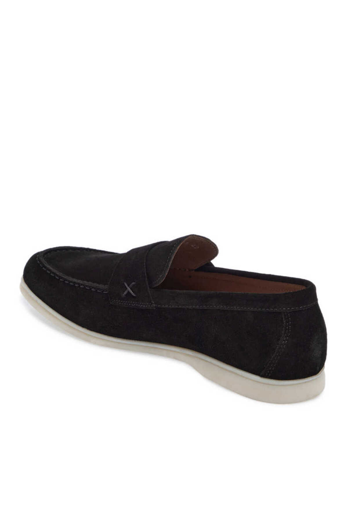 Tergan Siyah Hakiki Süet Deri Erkek Loafer - E24I1AY56788-A01 görsel 3