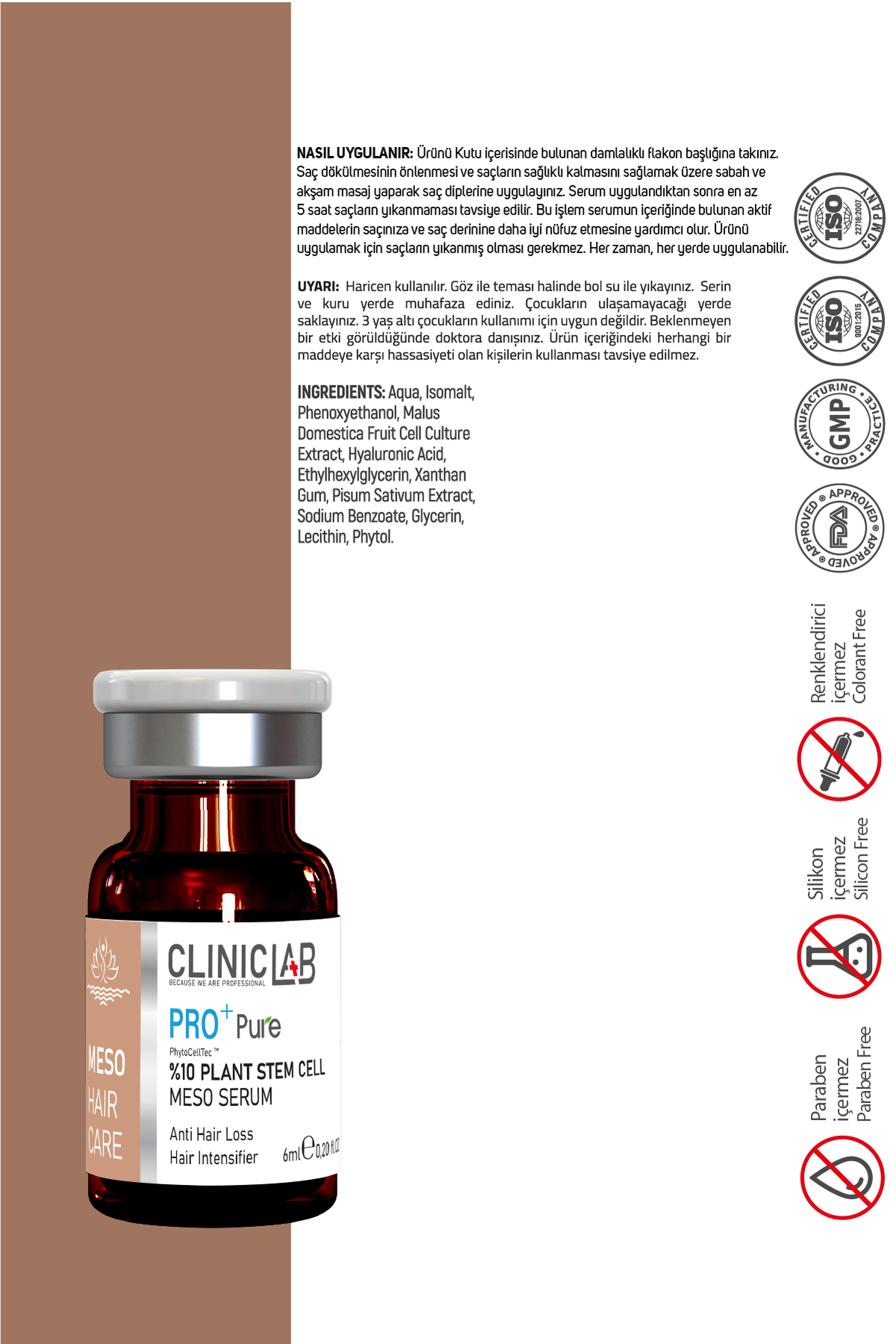 Saç Köklerini Uyarıcı %10 Bitkisel Kök Hücre Içeren Meso Serum 6 ml X 2 Adet — 8684209792229 — تصویر 6 از 6