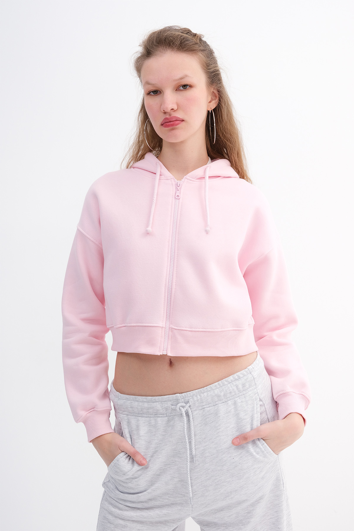 Addax  Şardonlu Fermuarlı Sweatshirt H3717-S12 - Görsel 5