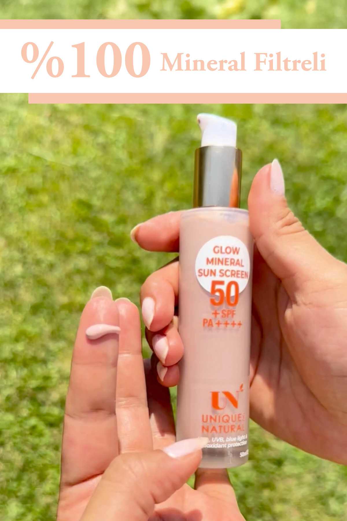 UN Unique & Natural %100 Mineral Filtreli Glow Güneş Kremi | Ton Eşitleyici & Işıltılı - 50+SPF — glow-mineral-sun-screen-50spf---renkli-v