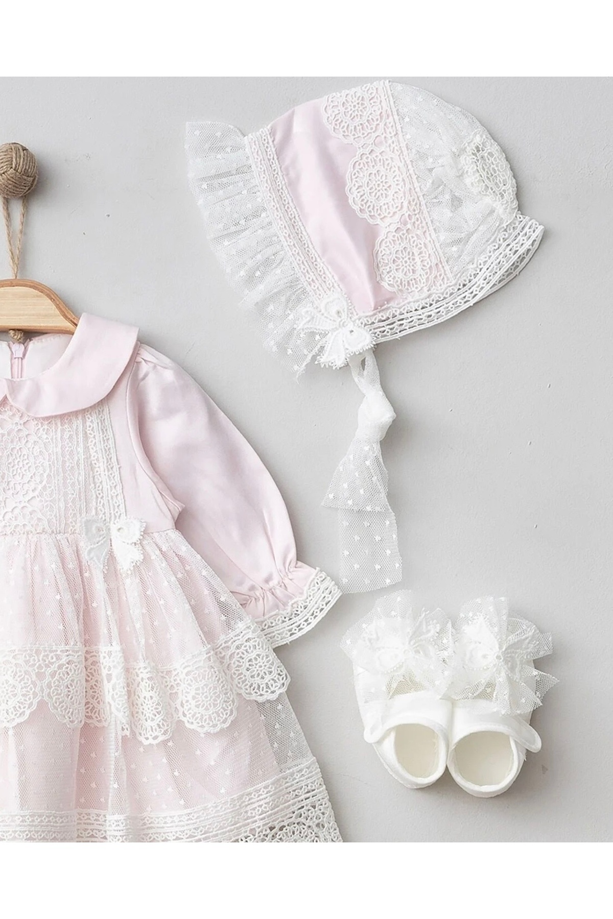 Mert Baby Angela 4'lü Lüx Mevlüt Seti %100 Pamuk Yenidoğan Kız Bebek fotoğrafı 4 (önizleme)