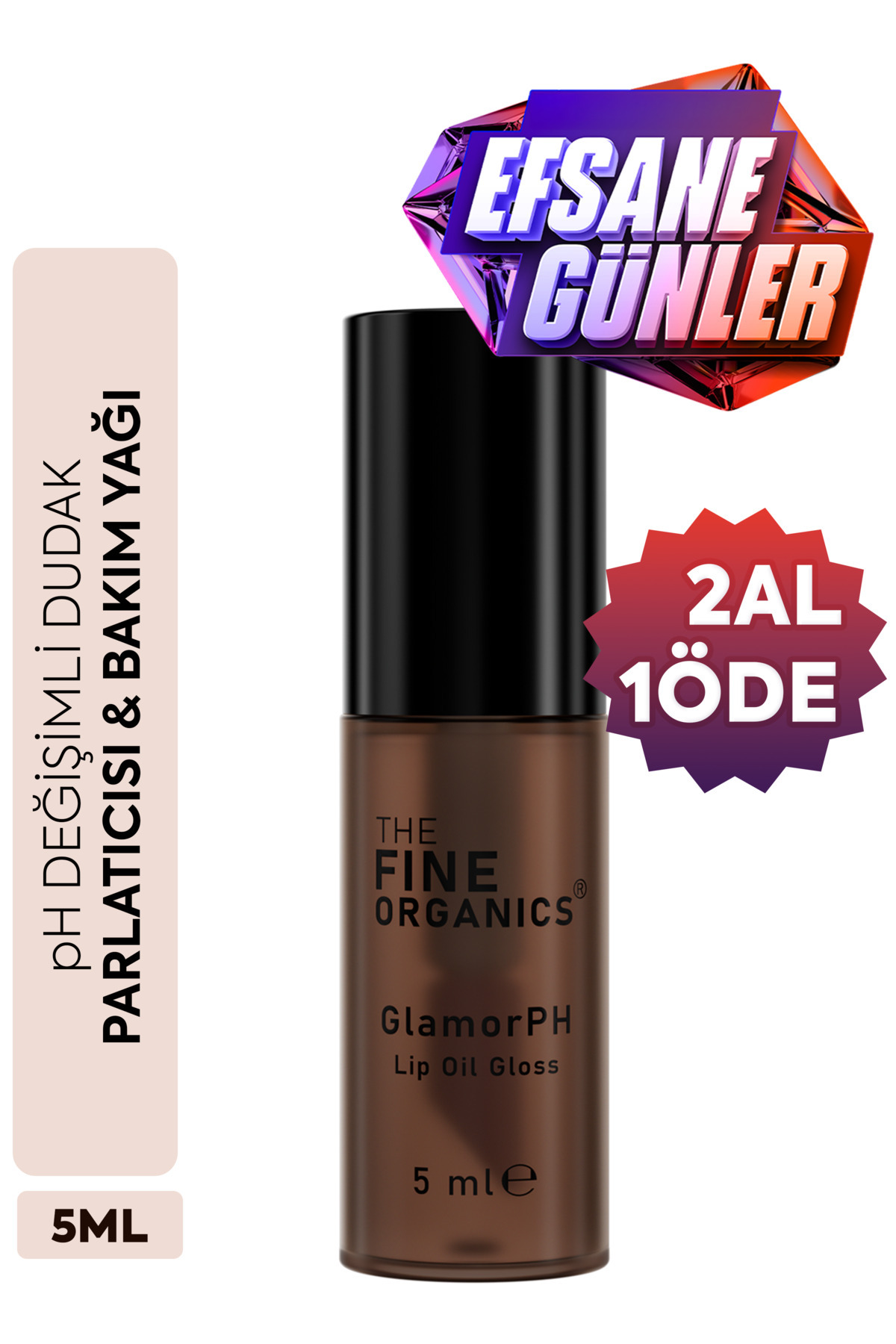 THE FINE ORGANICS GlamorPH pH Değişimli Dudak Parlatıcı & Bakım Yağı, pH Değerine Özel Renk Veren Dudak Bakım Yağı