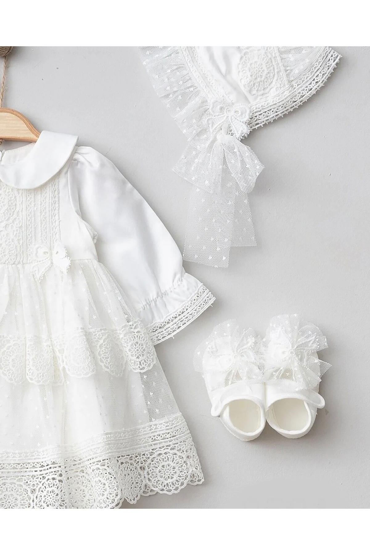 Mert Baby Angela 4'lü Lüx Mevlüt Seti %100 Pamuk Yenidoğan Kız Bebek fotoğrafı 4 (önizleme)