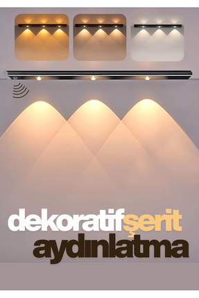 edewatt ZMR MARKA 4W Sensörlü Şarjlı Dekoratif Mutfak Mıknatıslı 3 Farklı Işı...