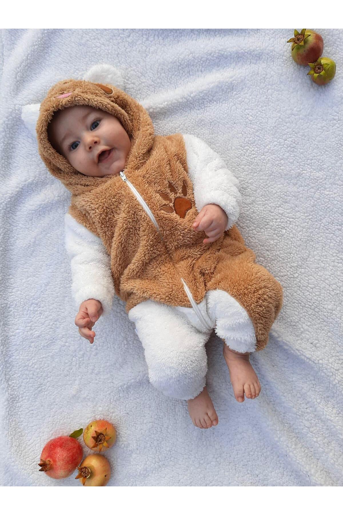 Bebesev Welsoft Peluş Unisex Fermuarlı Kışlık Bebek Uyku Tulumu Bebek Tulumu Çocuk Tulumu Çocuk Kostümü fotoğrafı 3 (önizleme)