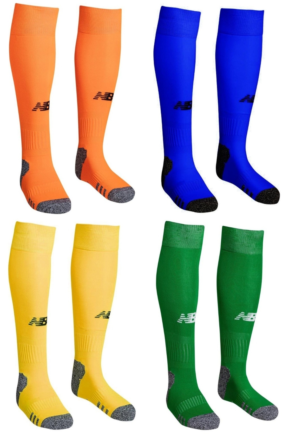 New Balance Nb Konc Tozluk Futbol Çorabı - 4 Lü Set - Turuncu-Mavi-Sarı-Yeşil