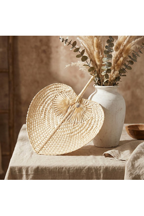 arteflora Moyo Palmiye Yaprağı Yelpaze Duvar Süsu - El Yapımı Doğal Dekorasyo...