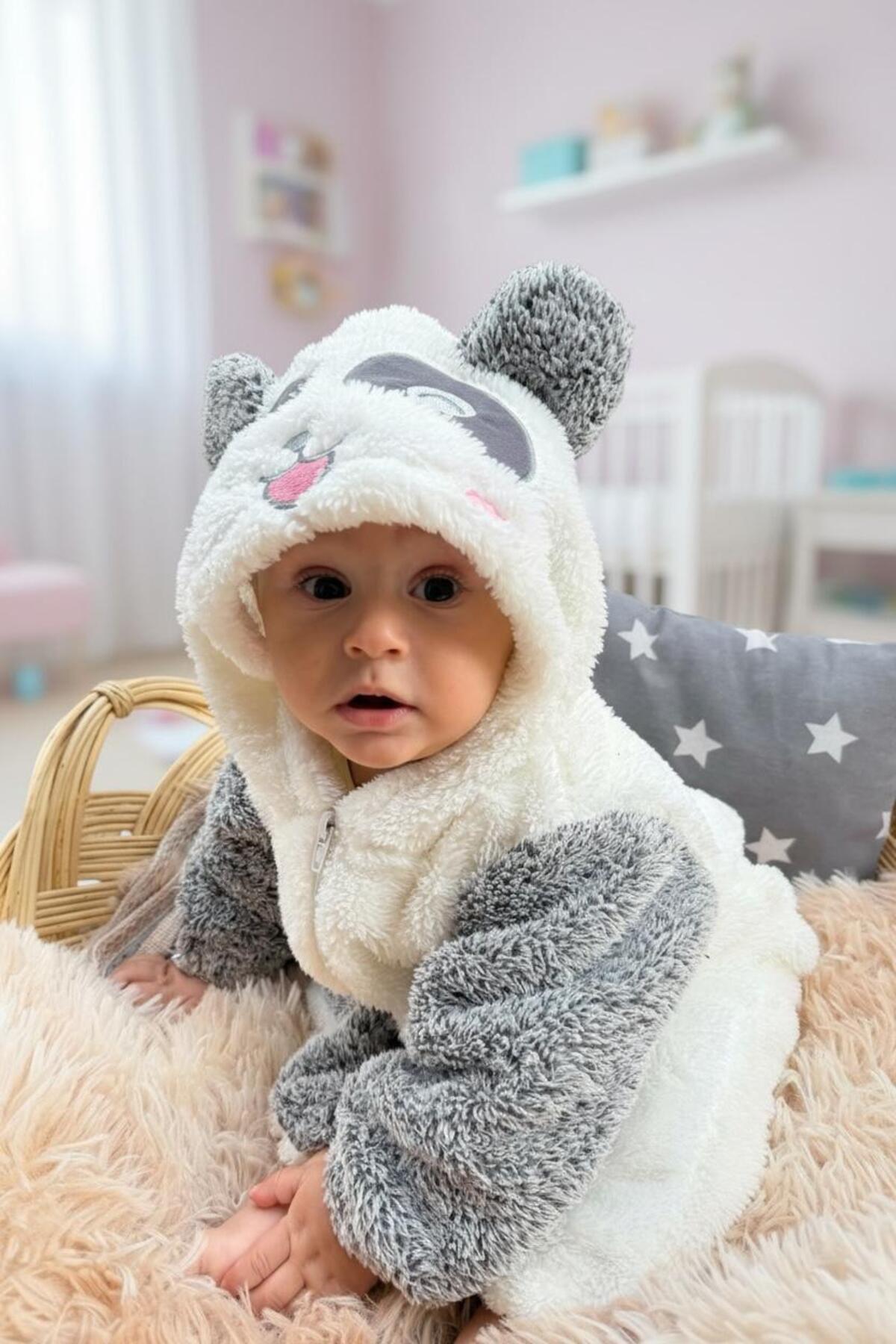 Bebesev Welsoft Peluş Unisex Fermuarlı Kışlık Bebek Uyku Tulumu Bebek Tulumu Çocuk Tulumu Çocuk Kostümü. fotoğrafı 4 (önizleme)