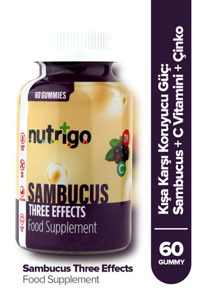 nutrigo Sambucus Bağışıklık Vitamini Sakızlı-60Adet- Kara Mürver, C Vit. ,Çin...