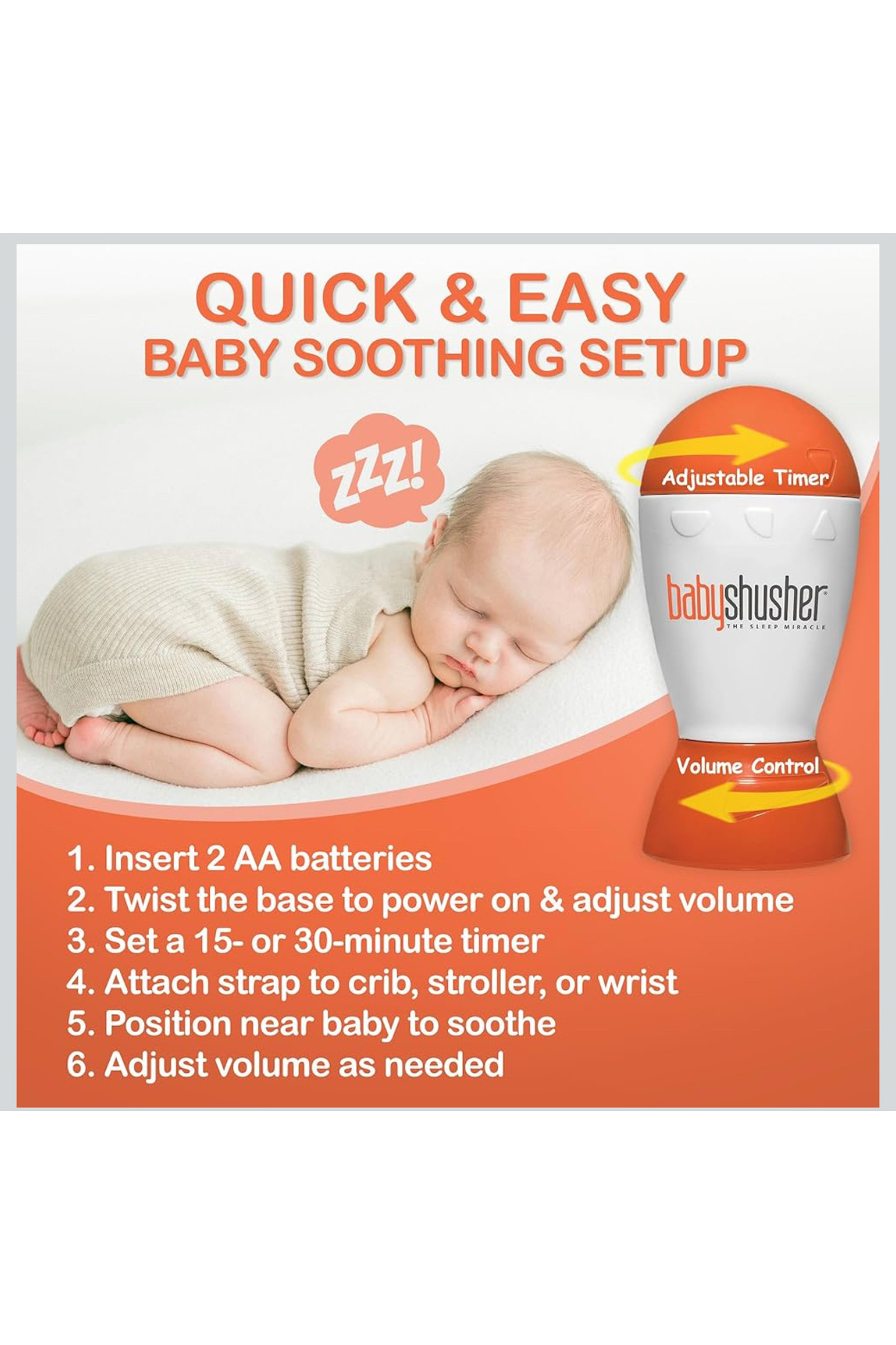 babyshusher Baby Shusher Uyku Mucizesi Ses Makinesi Ritmik İnsan Sesi fotoğrafı 6 (önizleme)