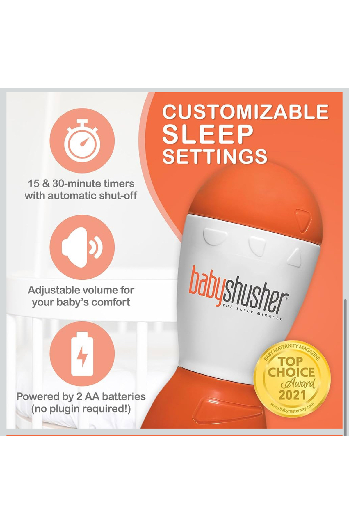 babyshusher Baby Shusher Uyku Mucizesi Ses Makinesi Ritmik İnsan Sesi fotoğrafı 4 (önizleme)