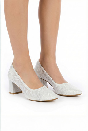 Gül Kundura Kadın Dantelli Gelinlik Abiye Ayakkabı