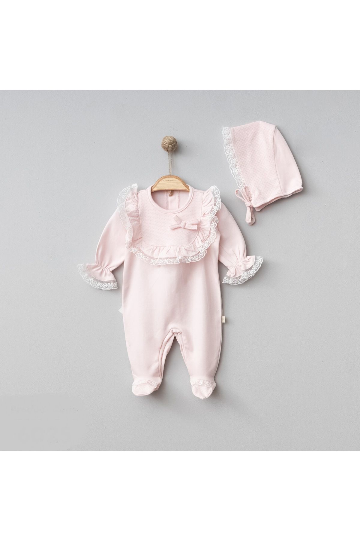 Mert Baby Bella 10'lu Organik Hastane Çıkış Seti Pembe %100 Pamuk Yenidoğan Kız Bebek fotoğrafı 4 (önizleme)