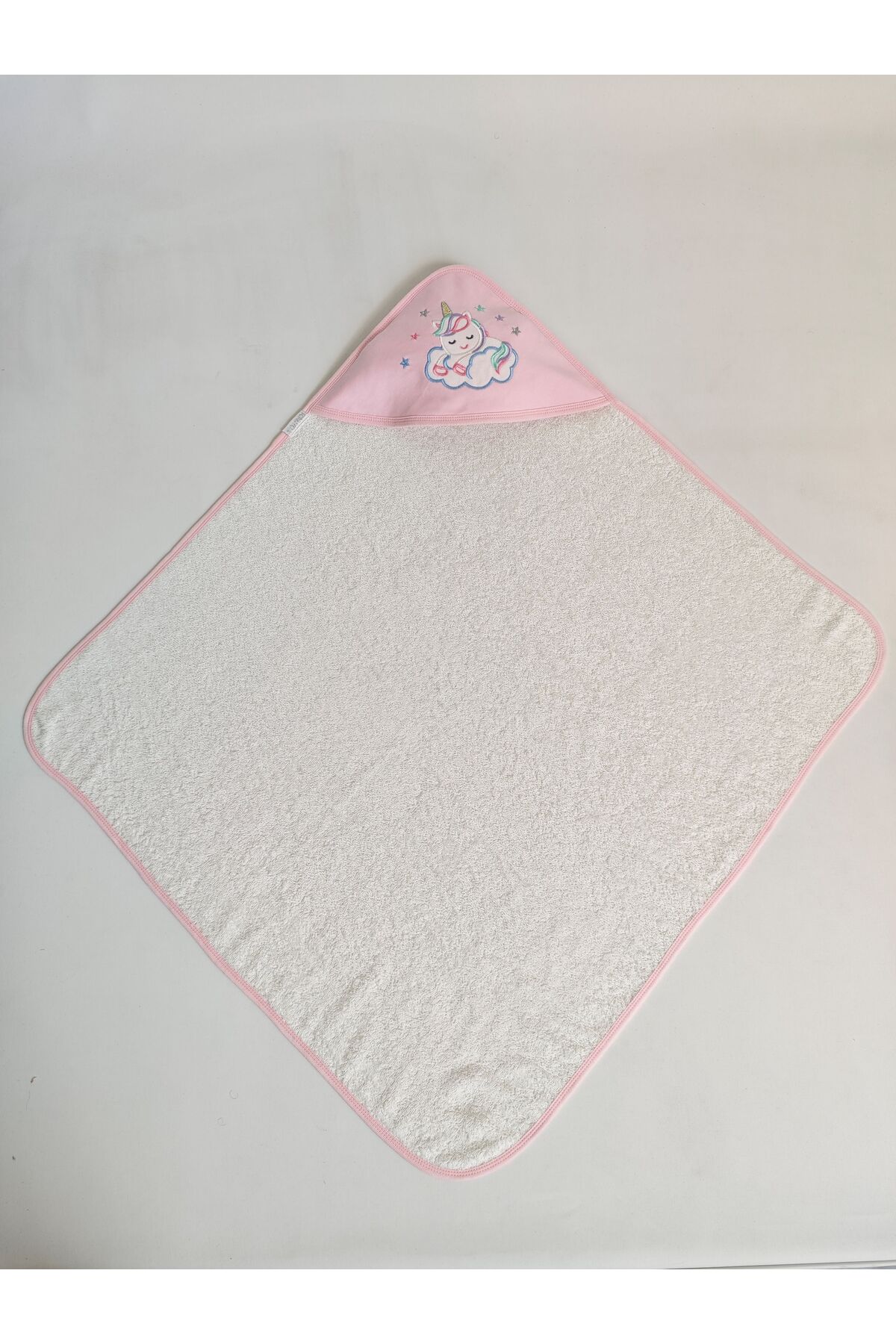 Tomuycuk %100 Pamuklu Başlıklı & Unicorn Nakışlı Bebek Banyo Havlusu- Yumuşak & Su Emici Havlu Hediyelik fotoğrafı 7 (önizleme)