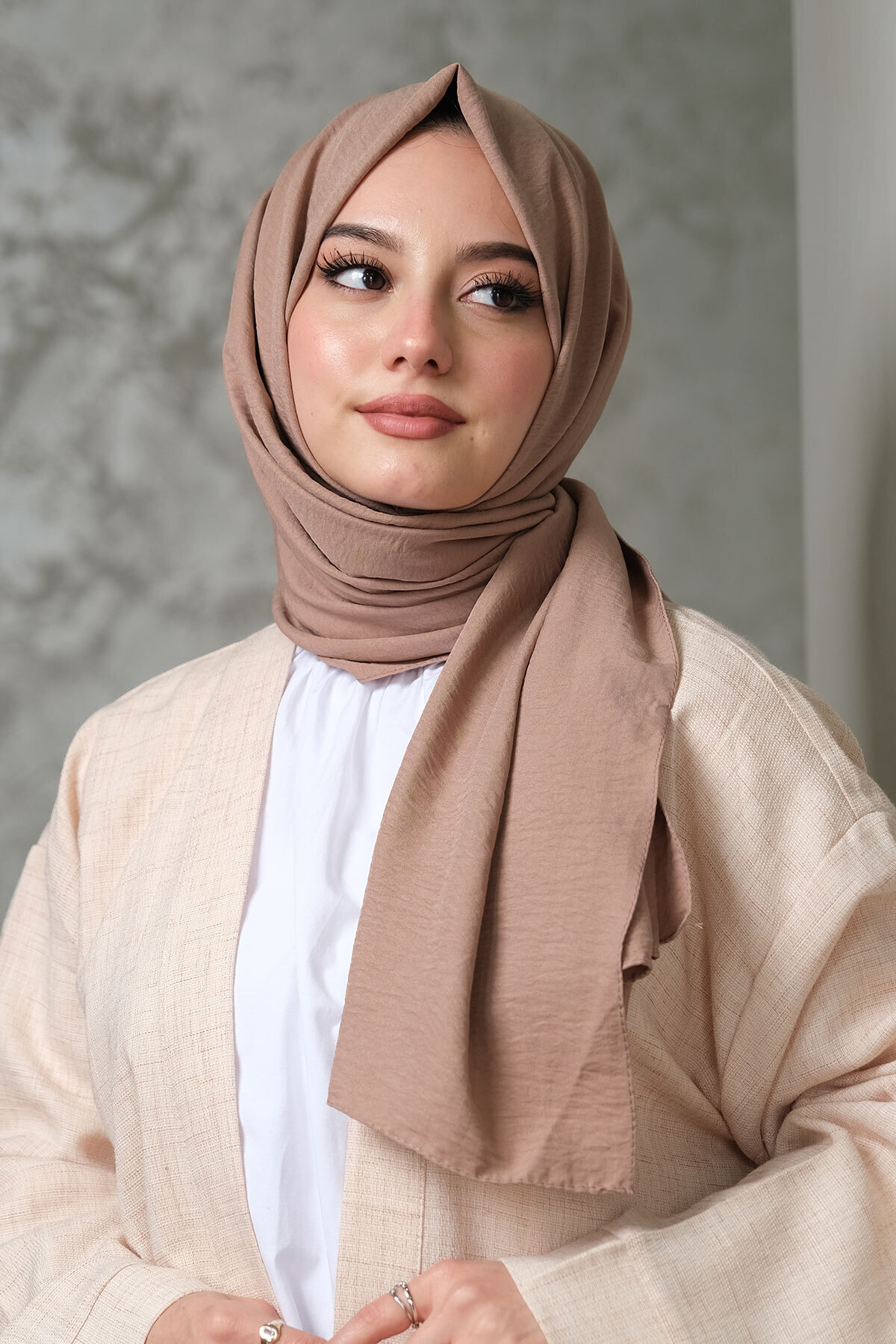 AFVENTE Pamuk Cazz Şal Sütlü Kahve