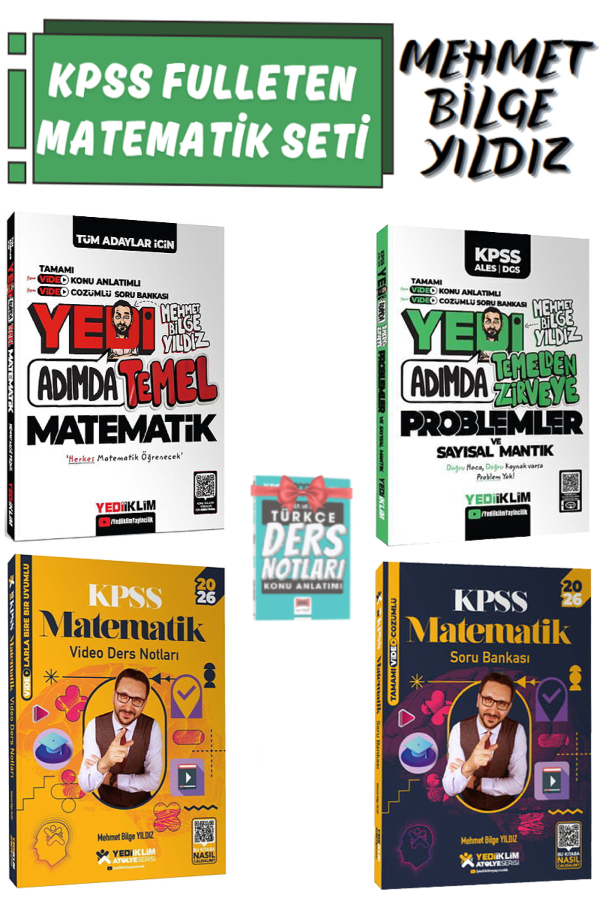 Yediiklim Yayınları Yedi Adımda Temel Matematik+Problemler ve Sayısal Mantık+Konu+Soru Bankası Mehmet Bilge Yıldız