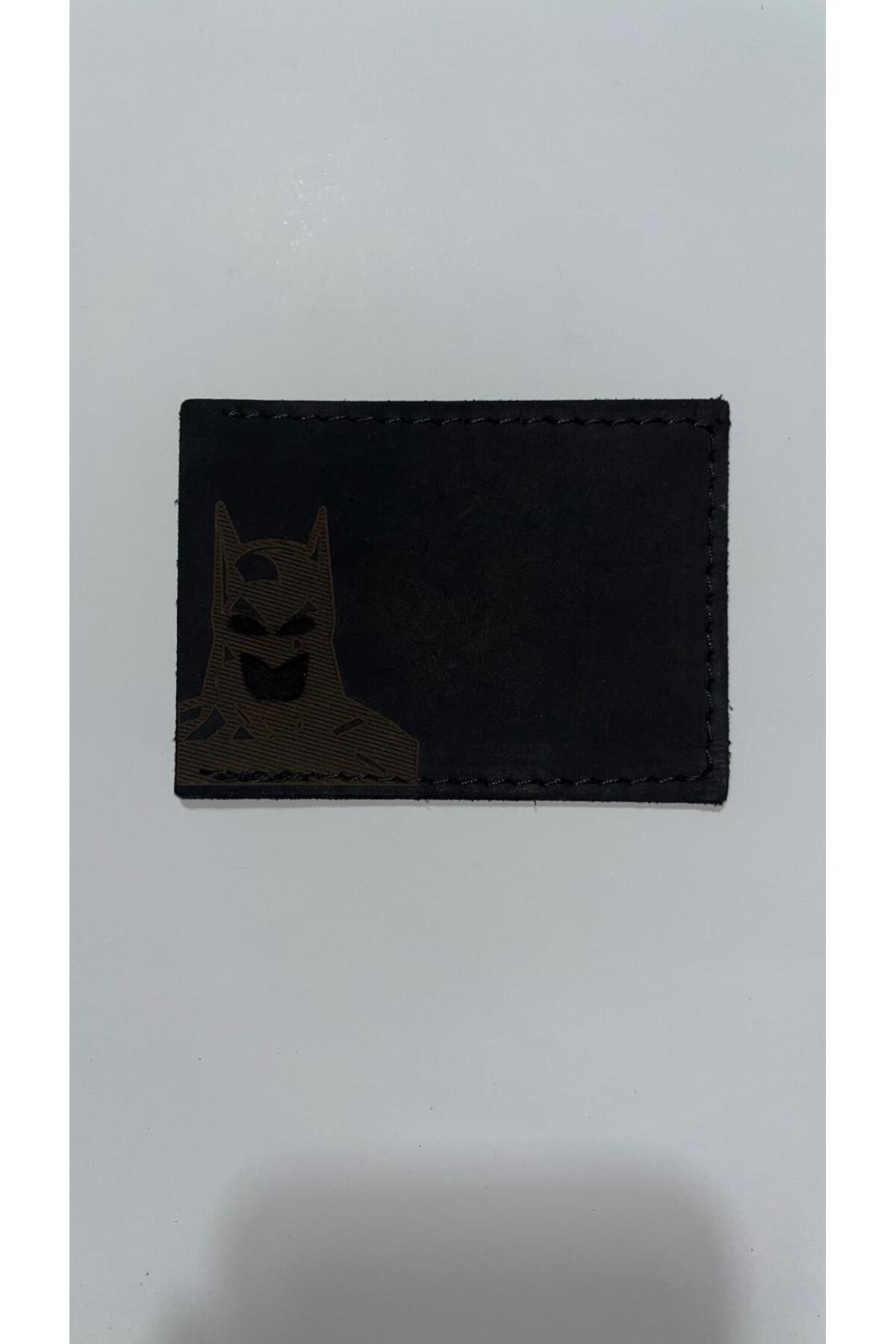Ayrice Leather Batman Figürlü Hakiki Deri Kartlık, El Yapımı, Şık ve Minimal Tasarım görsel 2