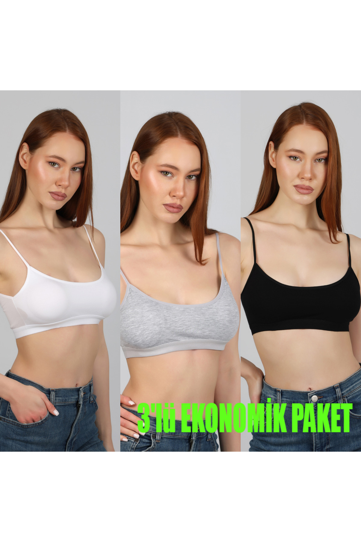 WOMEN'S SPORTS BRA 3-Pack ECONOMIC