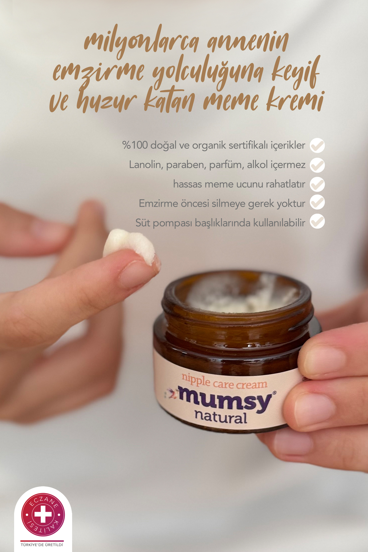 Mumsy Natural Göğüs Ucu Kremi 30 ml | Organik Bitkisel Formül Çatlak ve Tahriş Karşıtı, Dermatolojik Onaylı fotoğrafı 6 (önizleme)