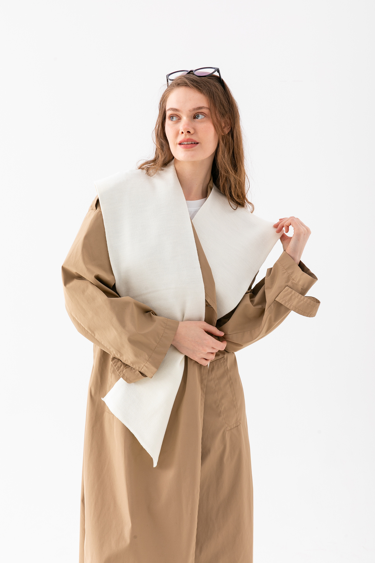 Wega Moda Kare Parçalı Patchwork Atkı - Spor Triko Örme Omuz Atkısı | Unisex Boho Şal - Atkı görsel 8