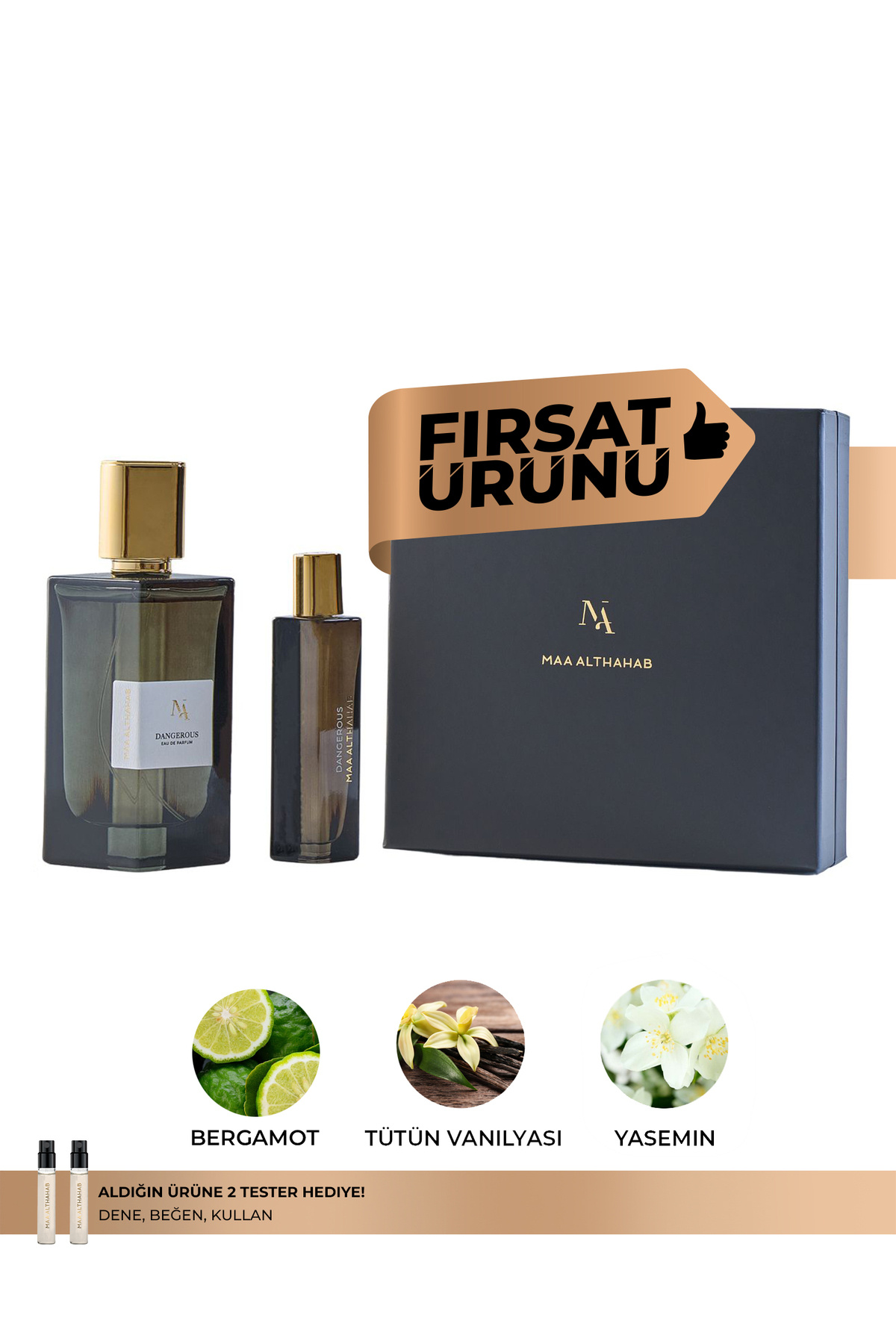 Maa Althahab Dangerous Unisex Parfüm Hediye Seti 75ml + 15ml — MAT4065705